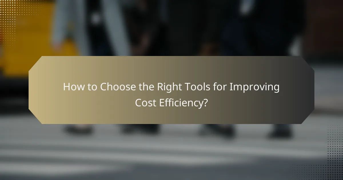 How to Choose the Right Tools for Improving Cost Efficiency?
