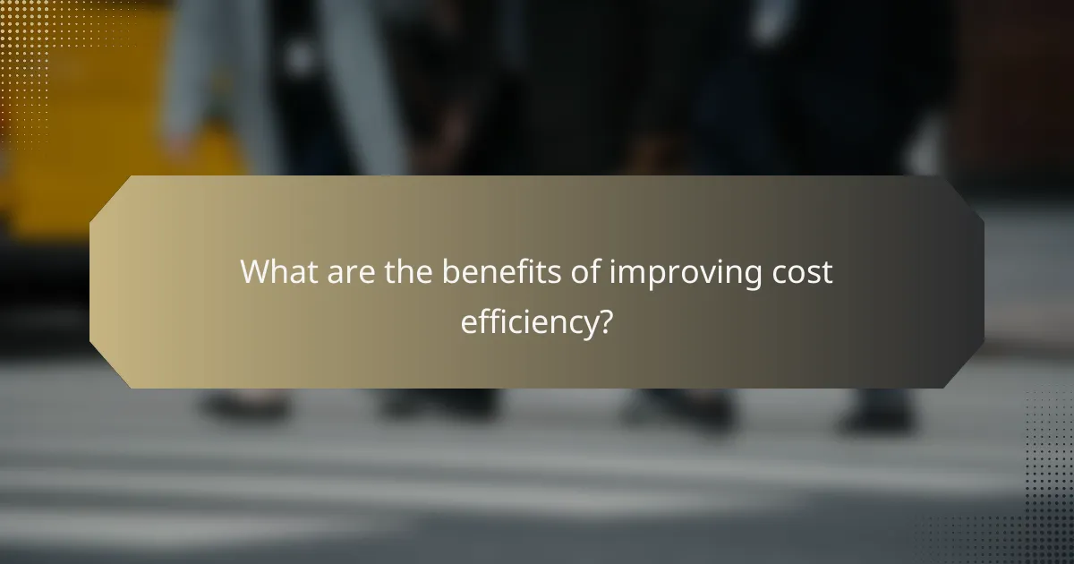 What are the benefits of improving cost efficiency?
