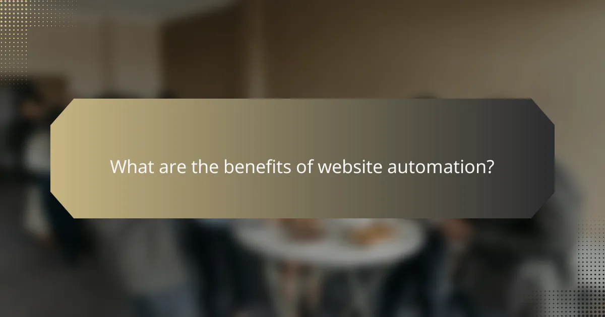 What are the benefits of website automation?