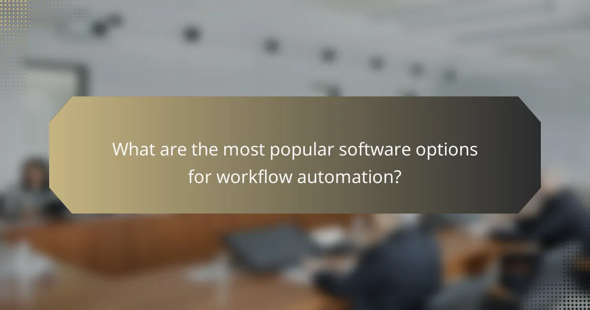 What are the most popular software options for workflow automation?