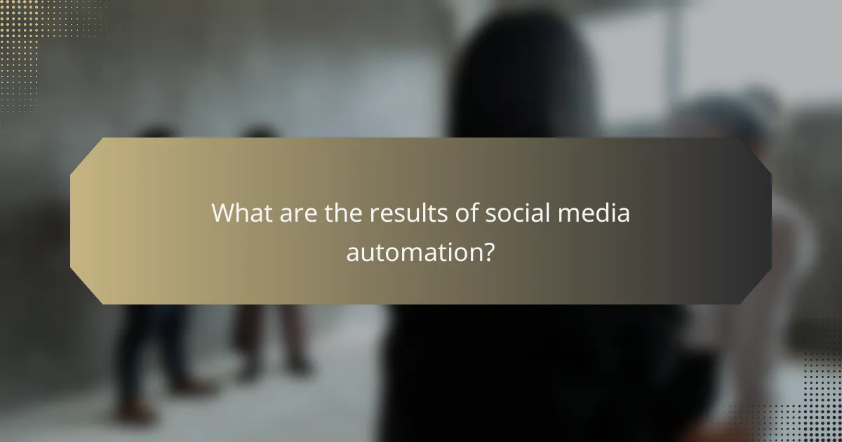 What are the results of social media automation?